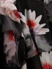 Ted Baker Black V-Neck Long Sleeve Ruffled Top - Image 3 of 7