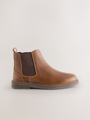 Tan Brown Standard Fit (F) Leather Chelsea Boots - Image 2 of 5