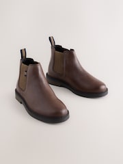 Chocolate Brown Standard Fit (F) Leather Chelsea Boots - Image 1 of 5