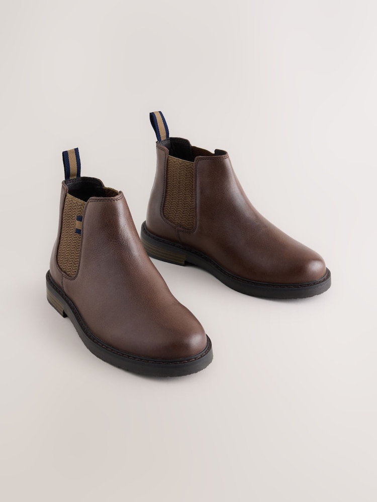 Chocolate Brown Standard Fit (F) Leather Chelsea Boots - Image 1 of 5
