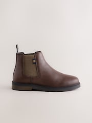 Chocolate Brown Standard Fit (F) Leather Chelsea Boots - Image 2 of 5