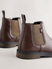 Chocolate Brown Standard Fit (F) Leather Chelsea Boots - Image 3 of 5