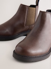Chocolate Brown Standard Fit (F) Leather Chelsea Boots - Image 4 of 5