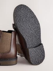 Chocolate Brown Standard Fit (F) Leather Chelsea Boots - Image 5 of 5