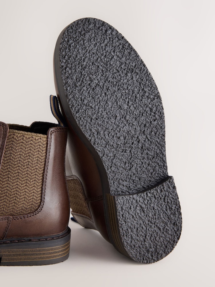 Chocolate Brown Standard Fit (F) Leather Chelsea Boots - Image 5 of 5