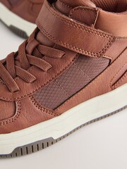 Tan Brown High Top Touch Fastening and Elastic Lace Trainers - Image 3 of 5