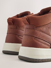 Tan Brown High Top Touch Fastening and Elastic Lace Trainers - Image 4 of 5
