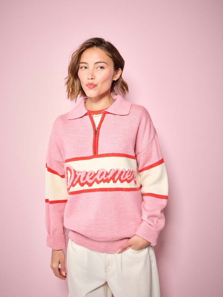 Eleanor Bowmer Dreamer Quarter Zip Knitted Jumper - Image 2 of 6 Eleanor Bowmer Dreamer Quarter Zip Knitted Jumper - Image 2 of 6