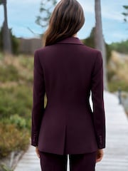 Burgundy Tuxedo Suit Double Breasted Jacket - Image 3 of 6