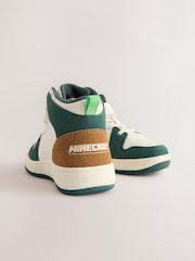 White Minecraft Touch Close Elastic Lace Hi-Top Trainers - Image 4 of 5