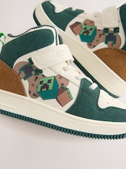 White Minecraft Touch Close Elastic Lace Hi-Top Trainers - Image 5 of 5