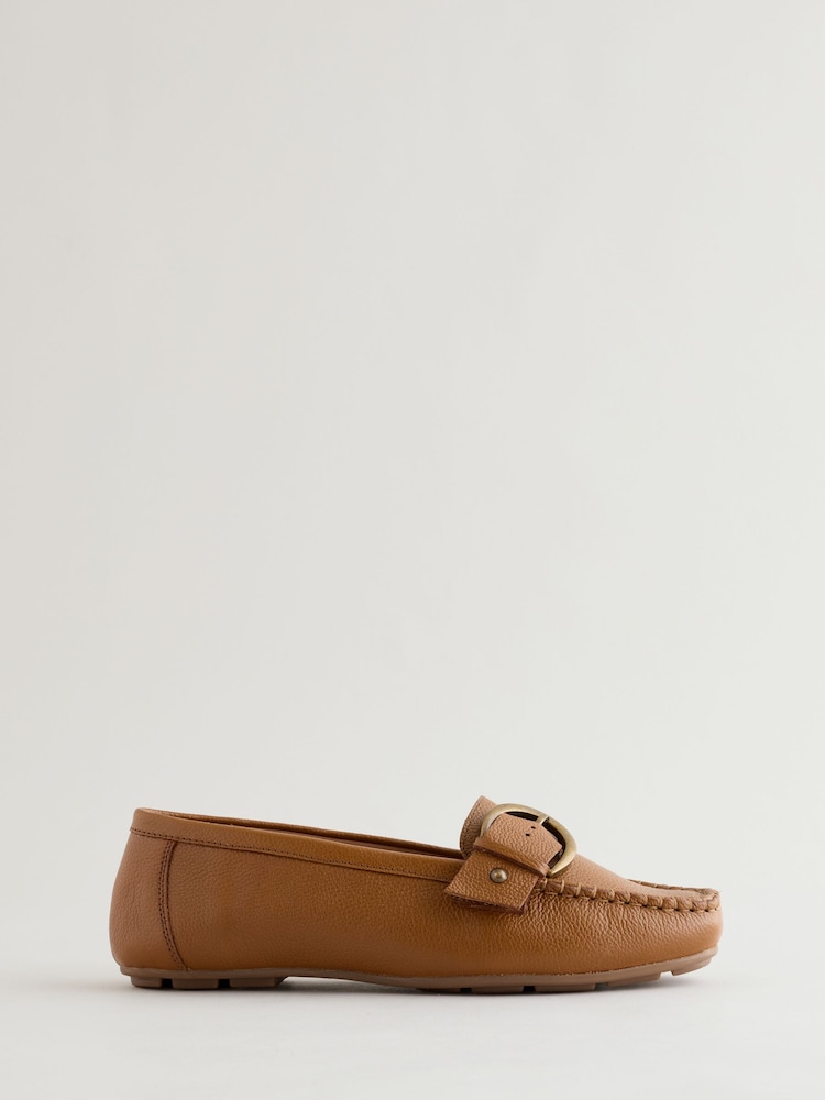 JD Williams Camel Extra Wide Fit Leather Driving Moccasins - Image 2 of 4