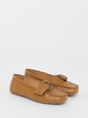 JD Williams Camel Extra Wide Fit Leather Driving Moccasins - Image 3 of 4