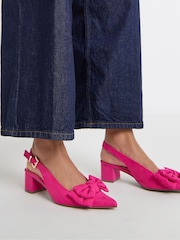 Roz - JD Williams Low Block Heel Slingbacks With Bow - Imaginea 1 din 4