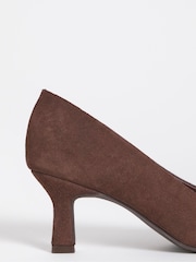 JD Williams Brown Extra Wide Fit Pointed Toe Kitten Heel Shoes - Image 4 of 4