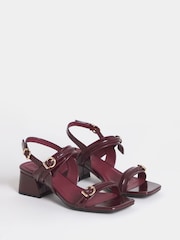 JD Williams Red Wide Fit Two Strap Buckle Sandals - Image 2 of 4