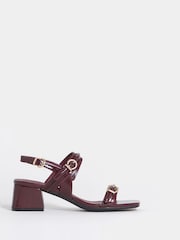 JD Williams Red Wide Fit Two Strap Buckle Sandals - Image 3 of 4