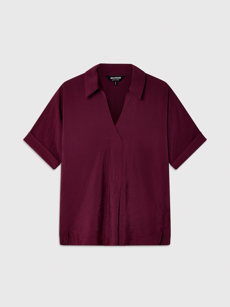 Whistles Purple Sasha Relaxed Shirt - Image 5 of 5