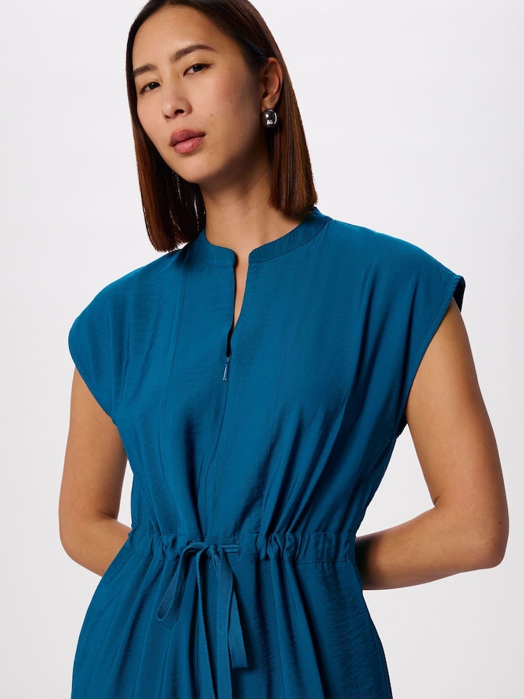 Whistles Blue Sleeveless Drawstring Jumpsuit - Image 2 of 5