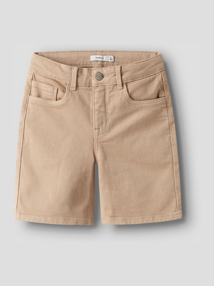 Name It Brown Straight Fit Twill Shorts - Image 1 of 3