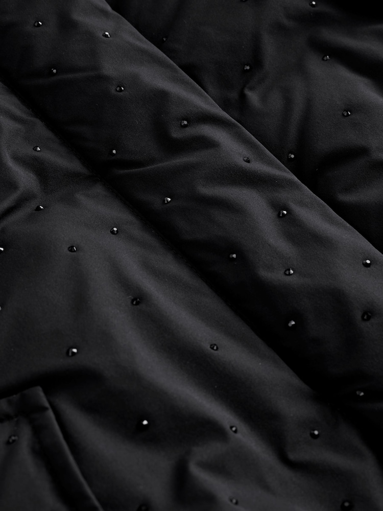 Black Diamanté Shower Resistant Padded Coat (3-16yrs) - Image 10 of 10 Black Diamanté Shower Resistant Padded Coat (3-16yrs) - Image 10 of 10