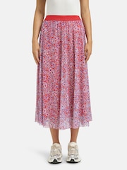 Smith & Soul Orange Flower Print Mesh Skirt - Image 2 of 4