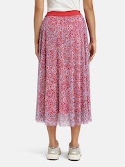 Smith & Soul Orange Flower Print Mesh Skirt - Image 3 of 4