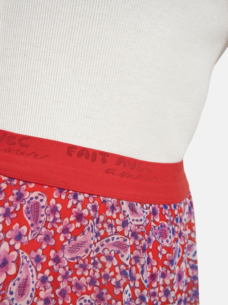 Smith & Soul Orange Flower Print Mesh Skirt - Image 4 of 4