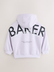 Baker by Ted Baker Lilac Purple Baker by Ted Baker Oversized Graphic Hoodie - Image 1 of 7