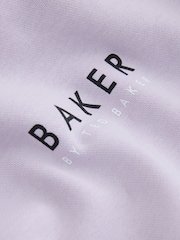 Baker by Ted Baker Lilac Purple Baker by Ted Baker Oversized Graphic Hoodie - Image 3 of 7