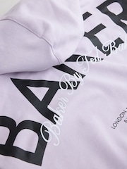 Baker by Ted Baker Lilac Purple Baker by Ted Baker Oversized Graphic Hoodie - Image 7 of 7