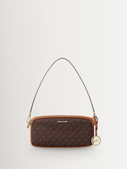 Michael Kors Brown May Small Convertible Pouchette Cross-Body Bag - Image 1 of 5