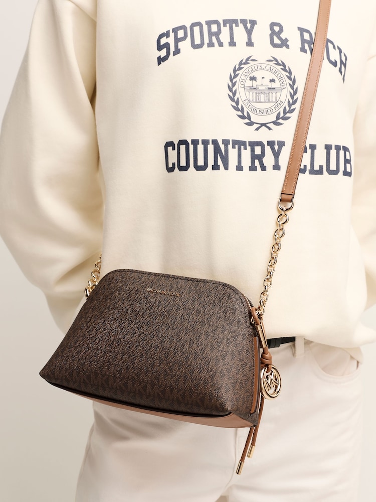Michael Kors Brown Freddie Small Dome Chain Cross-Body Bag - Image 5 of 5