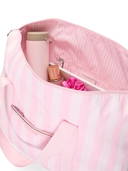 Victoria's Secret Iconic Stripe Pink Overnight Travel Bag - Image 3 of 3