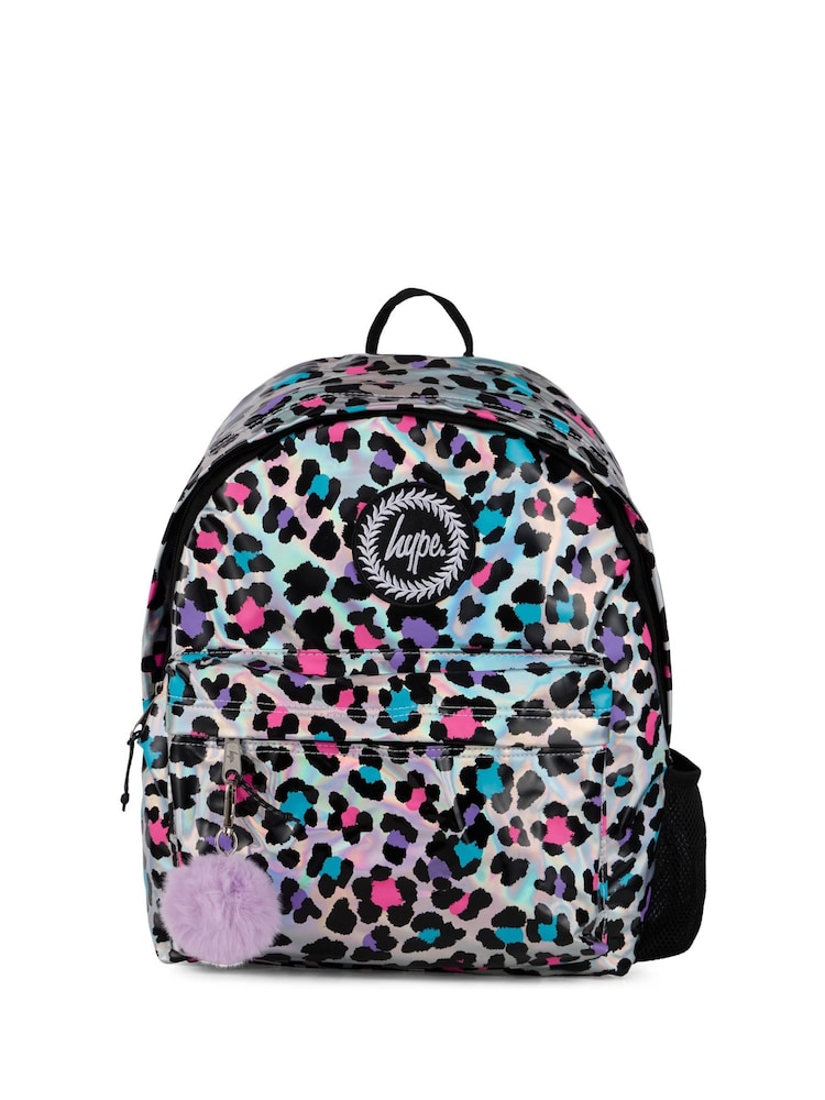 Hype Silver Unisex Silver Leopard Print Backpack - Image 1 of 3