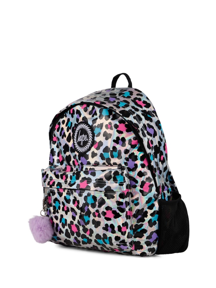 Hype Silver Unisex Silver Leopard Print Backpack - Image 3 of 3