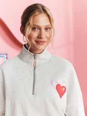 Eleanor Bowmer Grey Good Vibes Quarter Zip Sweat Top - Image 2 of 5