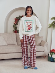 Eleanor Bowmer Cream HO HO HO Santa Sweat Top - Image 1 of 7