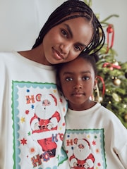 Eleanor Bowmer Cream HO HO HO Santa Sweat Top - Image 3 of 7