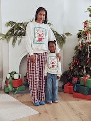 Eleanor Bowmer Cream HO HO HO Santa Sweat Top - Image 4 of 7