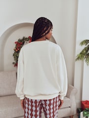 Eleanor Bowmer Cream HO HO HO Santa Sweat Top - Image 6 of 7