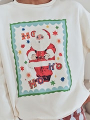 Eleanor Bowmer Cream HO HO HO Santa Sweat Top - Image 7 of 7