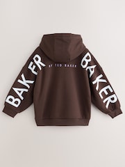 Baker by Ted Baker Brown Baker by Ted Baker Oversized Graphic Hoodie - Image 1 of 7