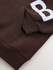 Baker by Ted Baker Brown Baker by Ted Baker Oversized Graphic Hoodie - Image 5 of 7