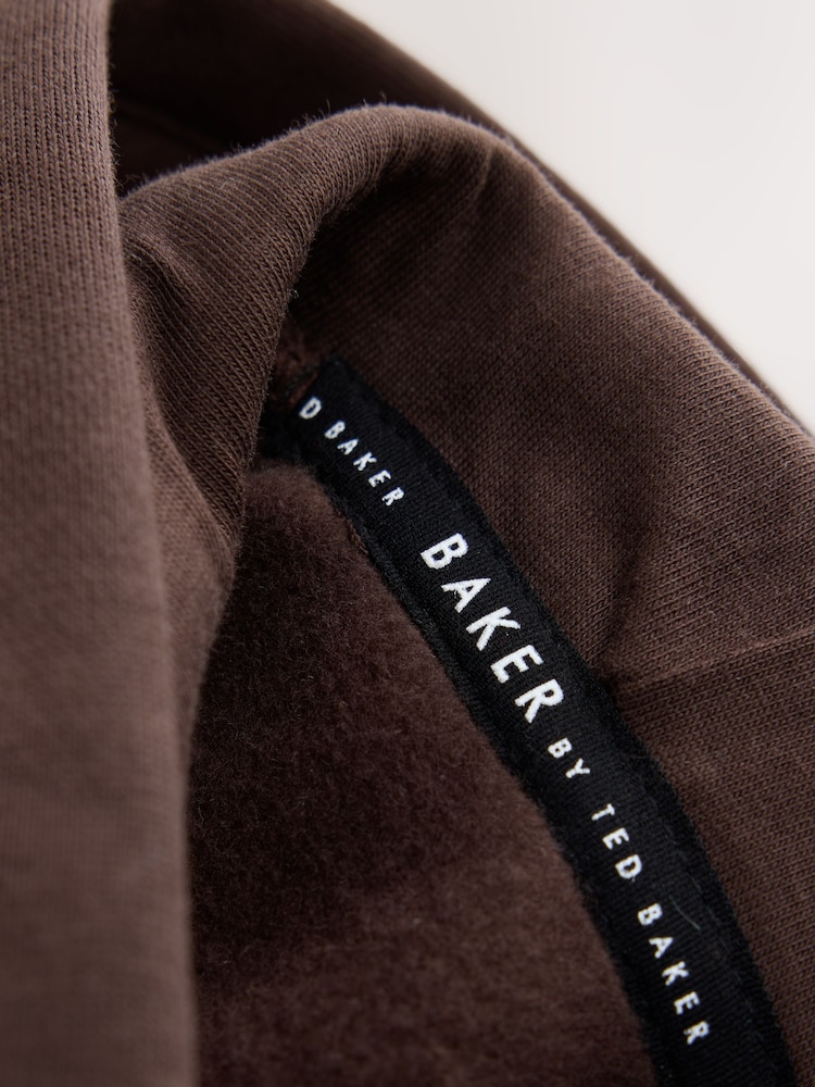 Baker by Ted Baker Brown Baker by Ted Baker Oversized Graphic Hoodie - Image 7 of 7