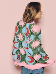 Eleanor Bowmer Blue/Green Knitted Jumper - Image 4 of 5