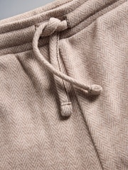 The Set 3 Piece Long Sleeve Henley, Long Sleeve Roll Neck Top and Wide Leg Trousers Set Brown/Cream/Herringbone - Image 5 of 6