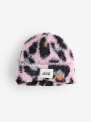 Eleanor Bowmer Pink Leopard Knitted Beanie - Image 1 of 3