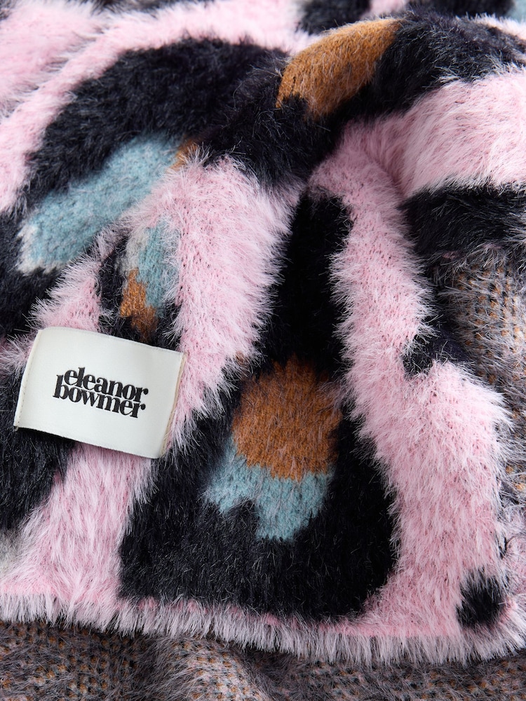 Eleanor Bowmer Pink Leopard knitted Scarf - Image 2 of 3