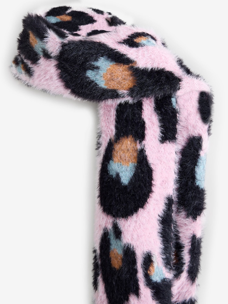 Eleanor Bowmer Pink Leopard knitted Scarf - Image 3 of 3